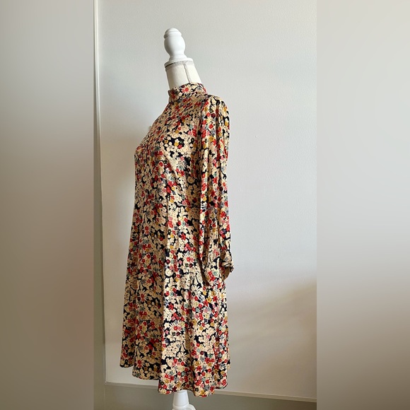 ZARA Basic Z1975 Denim Floral Dress NWT - Size S - Picture 2 of 12
